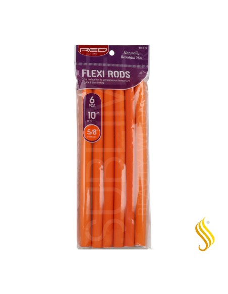Red Kiss Flexi Rods 25 Cm 5/8" 6 Piezas Pack Orange Rulos Flexibles